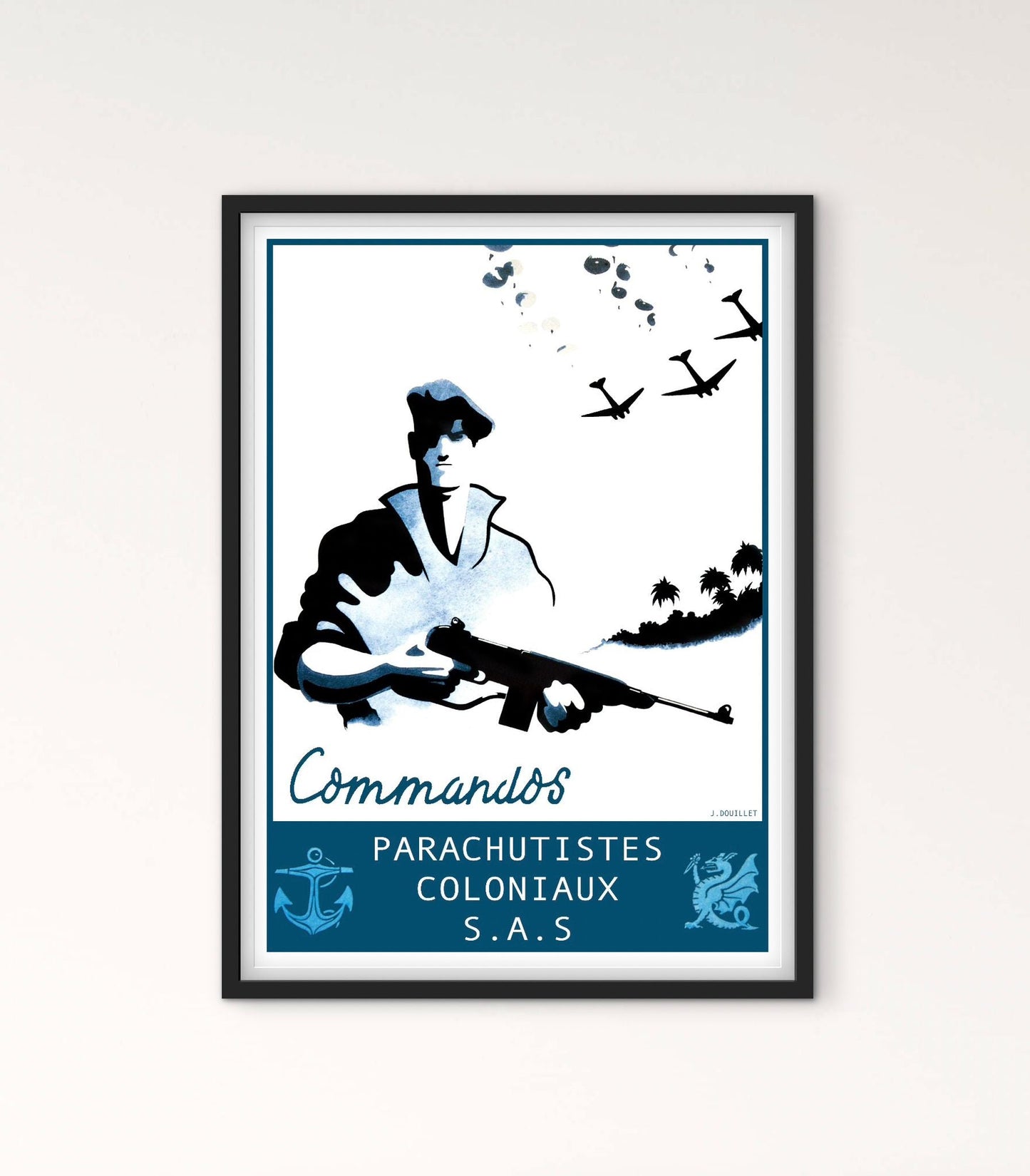 Affiche Commandos Parachutistes coloniaux affichevintagefrance