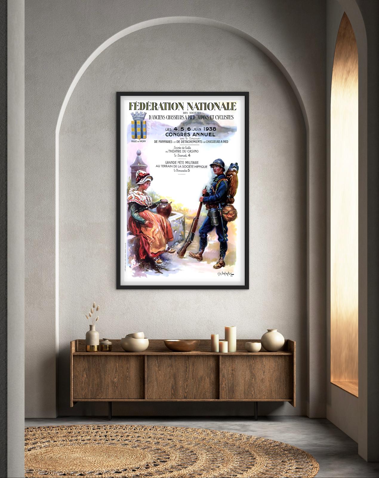 Affiche Chasseurs Alpins Fédération Nationale 1938