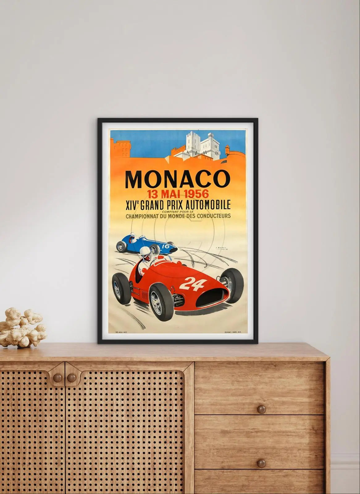 Affiche Monaco 1956 Grand Prix GP automobile affichevintagefrance