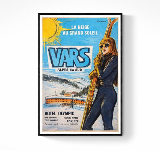 Affiche Vars Hôtel Olympique station ski