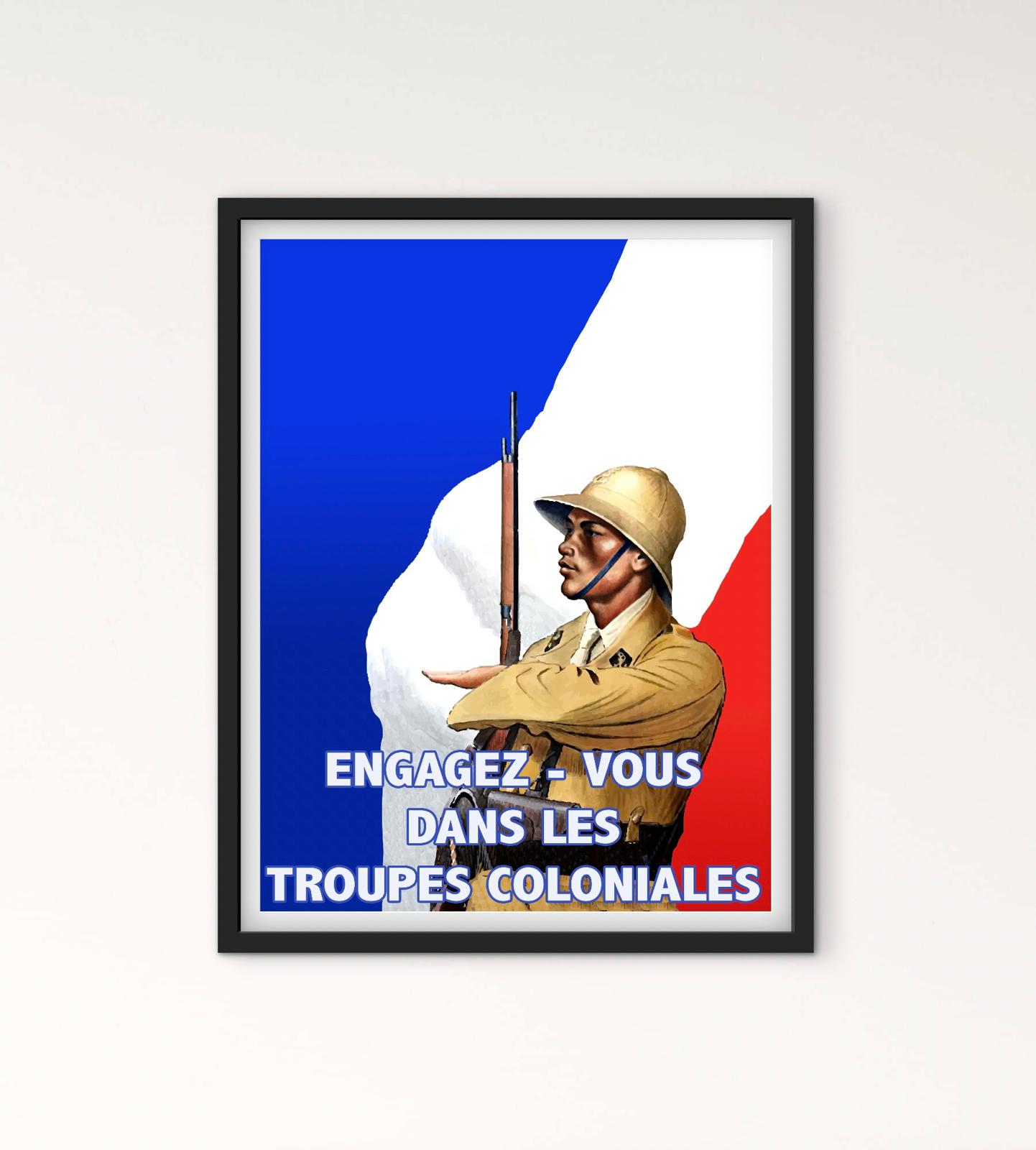 Affiche troupes Coloniales recrutement engagez vous