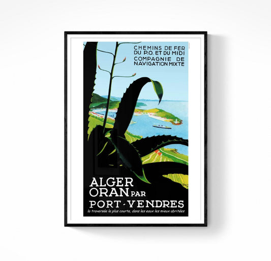 Affiche Alger Oran Port Vendres compagnie navigation mixte