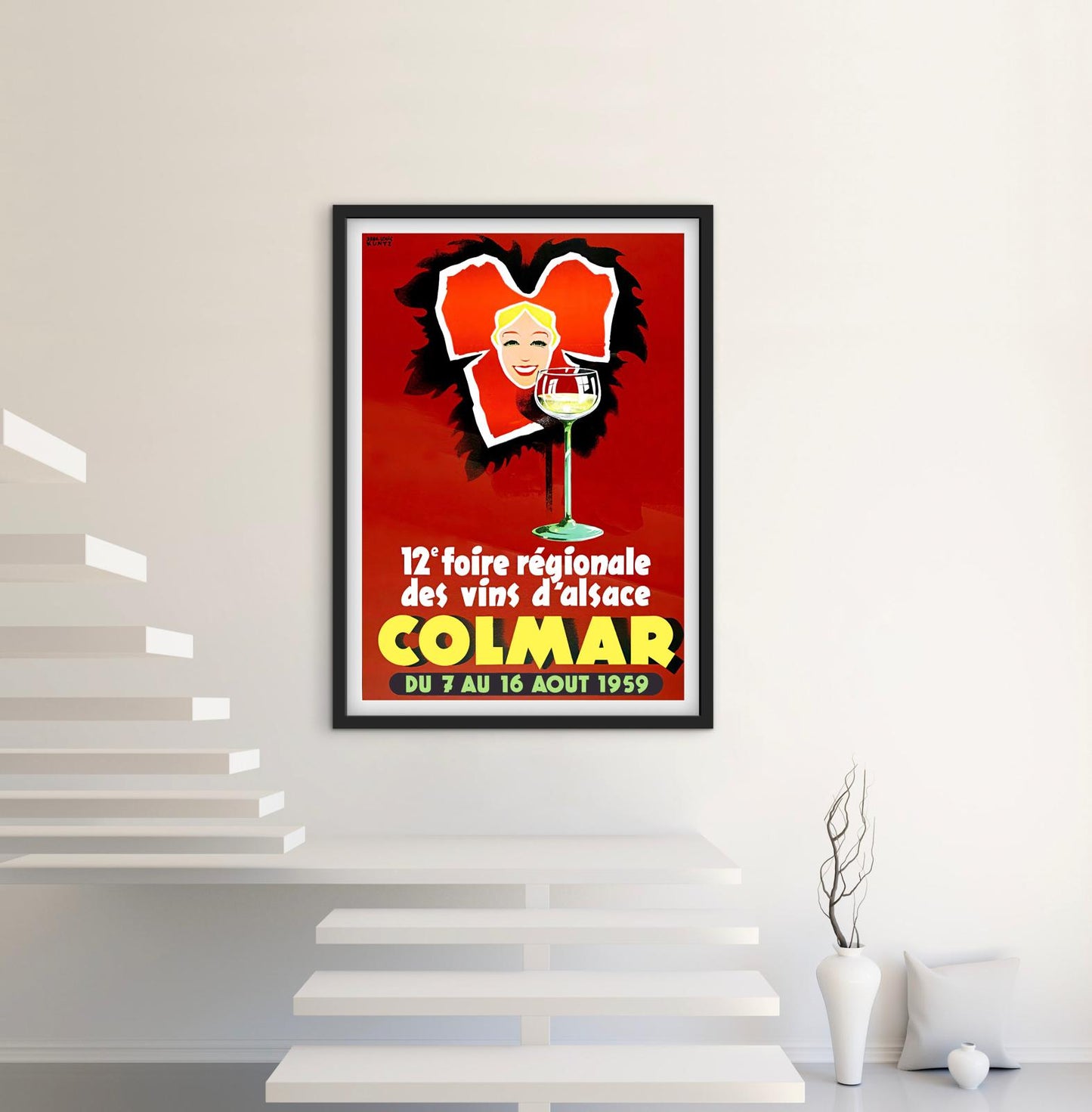 Affiche 12e foire vin Colmar Alsace 1959