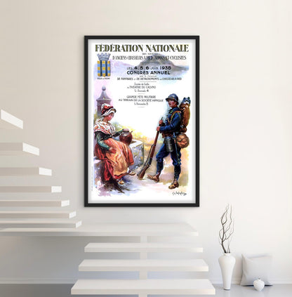 Affiche Chasseurs Alpins Fédération Nationale 1938