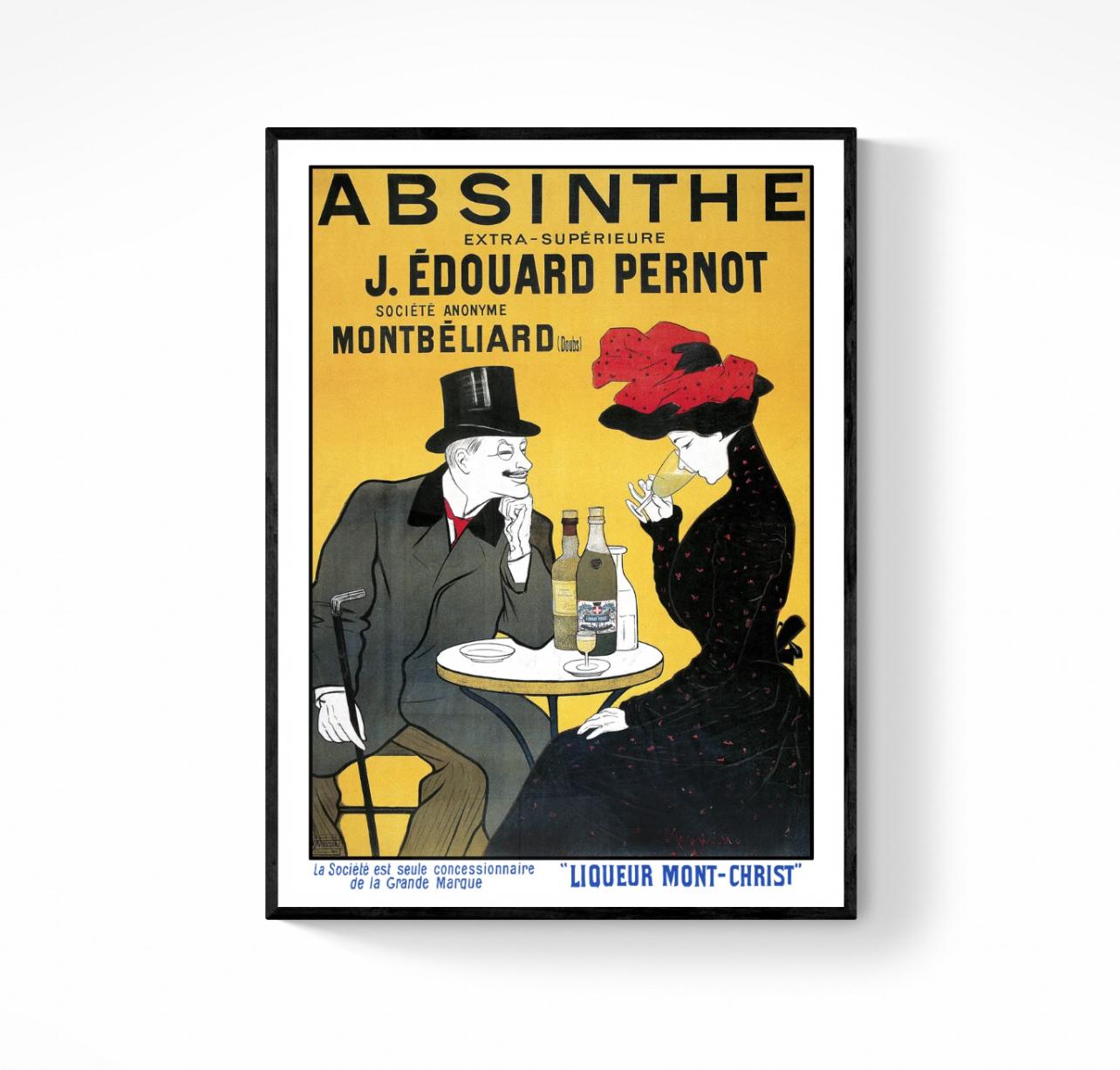 Affiche Absinthe liqueur mont Christ