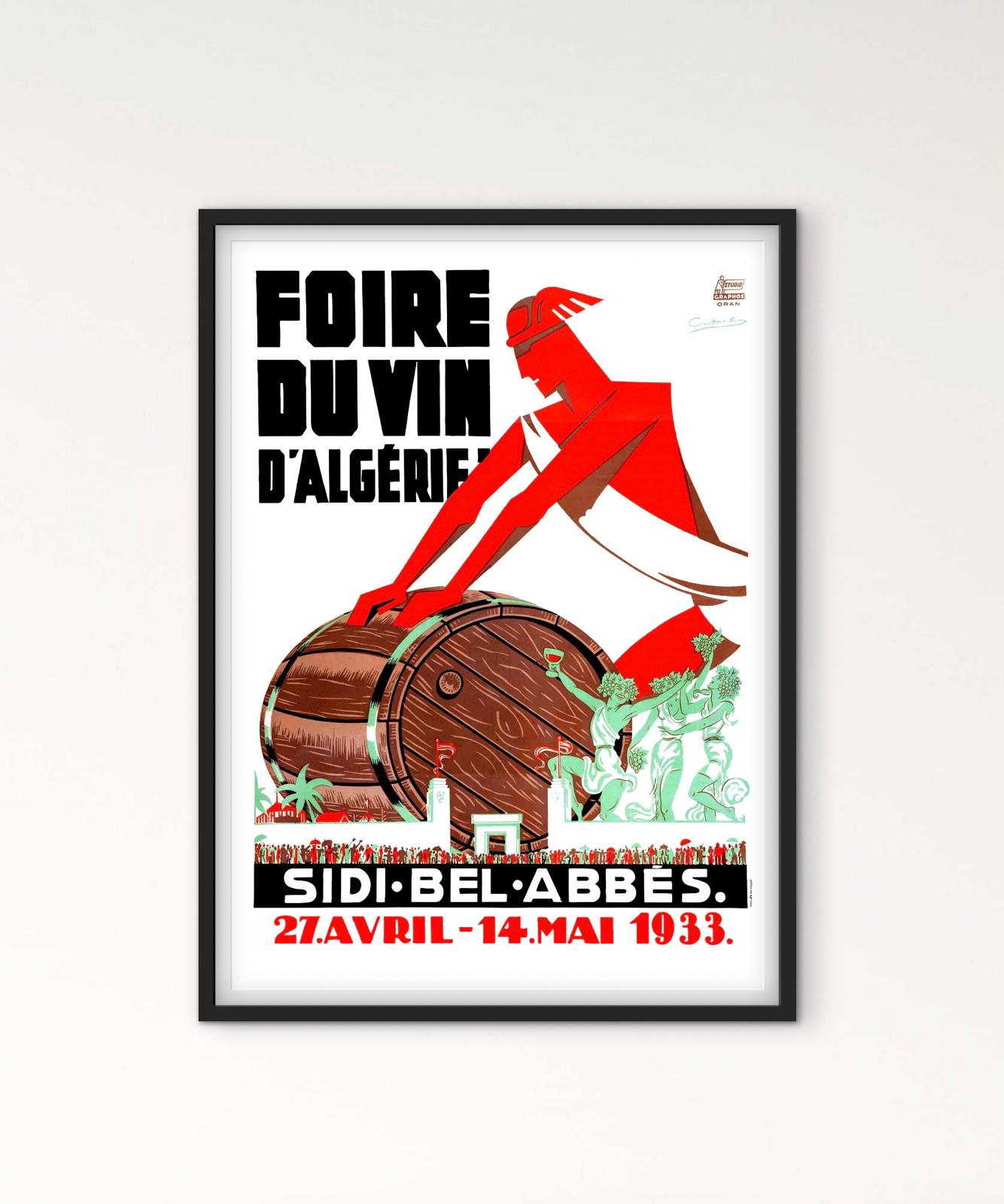Affiche foire du vin Algérie 1933
