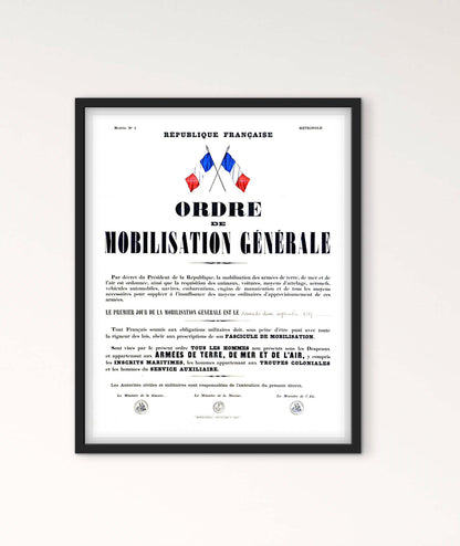 Affiche ordre de mobilisation générale décret président guerre mondiale affichevintagefrance