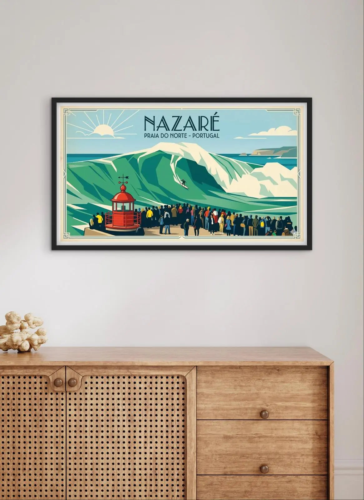 Affiche Nazaré Portugal surf spot affichevintagefrance