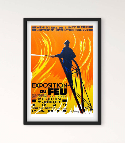 Affiche exposition du feu pompier Paris 1929