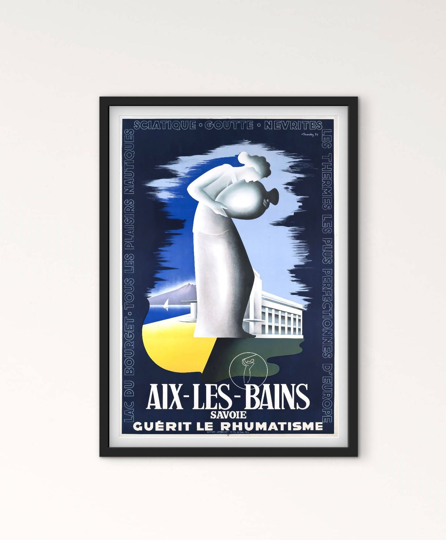 Affiche Aix les bains Savoie guérit le rhumatisme affichevintagefrance