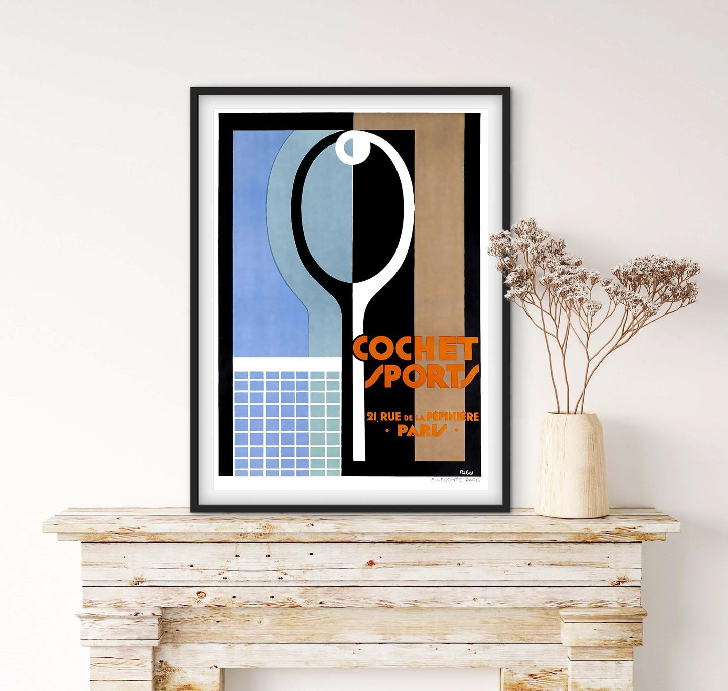 Affiche Tennis Cochets Sports affichevintagefrance