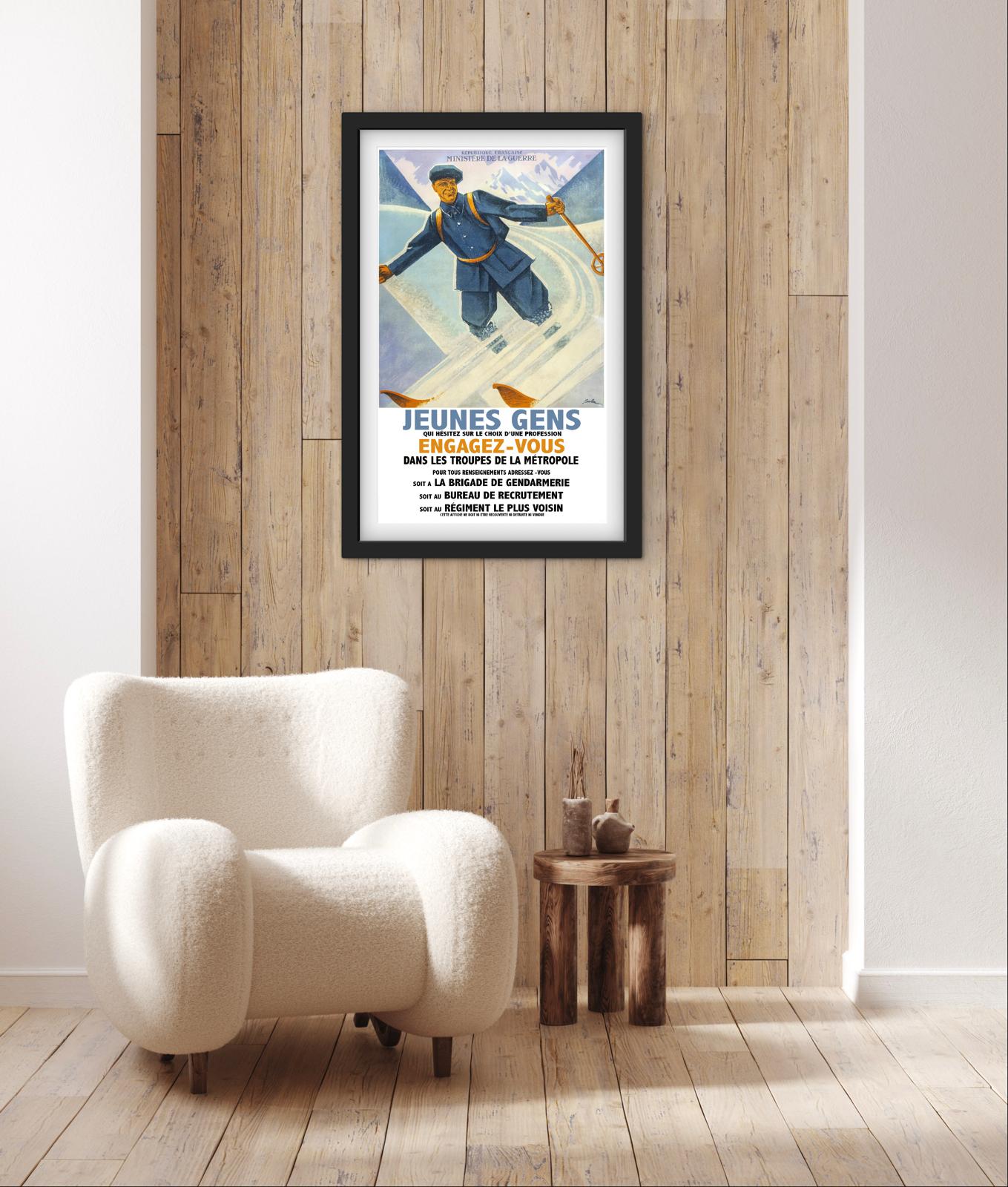 Affiche recrutement jeunes gens engagez vous dans l'armée militaire affichevintagefrance