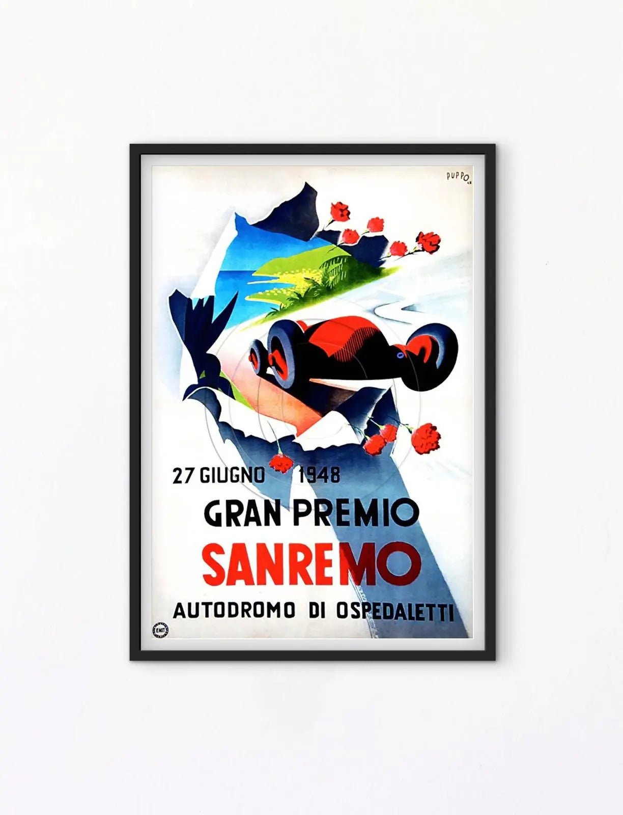Affiche Grand Prix GP Sanremo Italie 1948 gran premio affichevintagefrance
