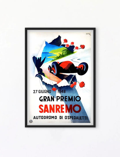 Affiche Grand Prix GP Sanremo Italie 1948 gran premio affichevintagefrance