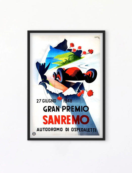 Affiche Grand Prix GP Sanremo Italie 1948 gran premio affichevintagefrance