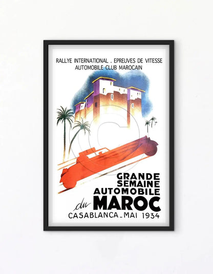 Affiche grande semaine automobile du Maroc Casablanca 1934 affichevintagefrance