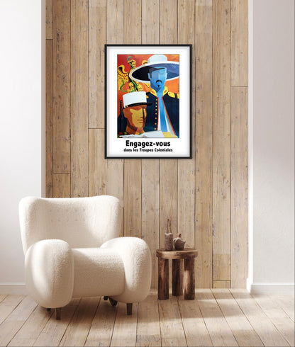 Affiche troupes Coloniales recrutement engagez vous