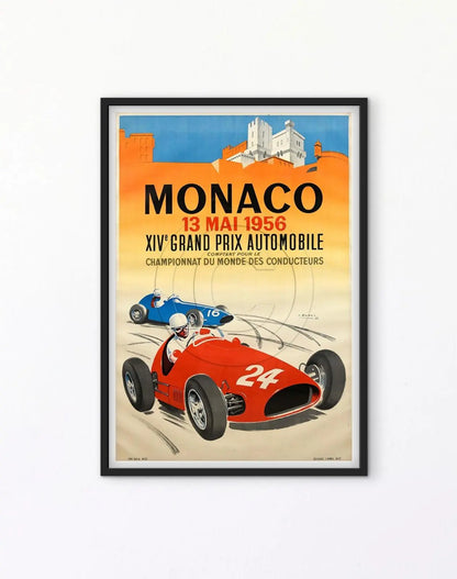 Affiche Monaco 1956 Grand Prix GP automobile affichevintagefrance