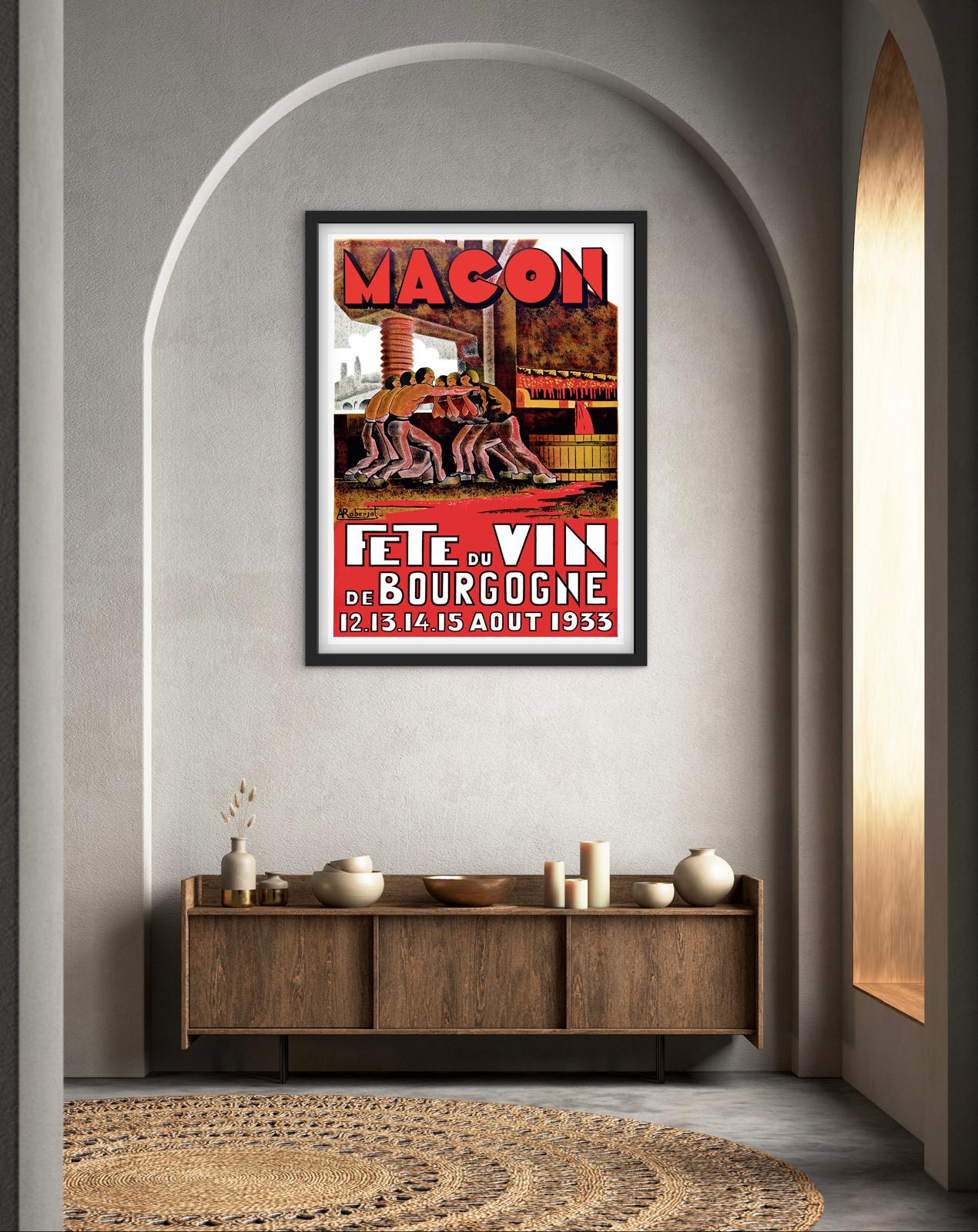 Affiche Macon fête du vin Bourgogne 1933