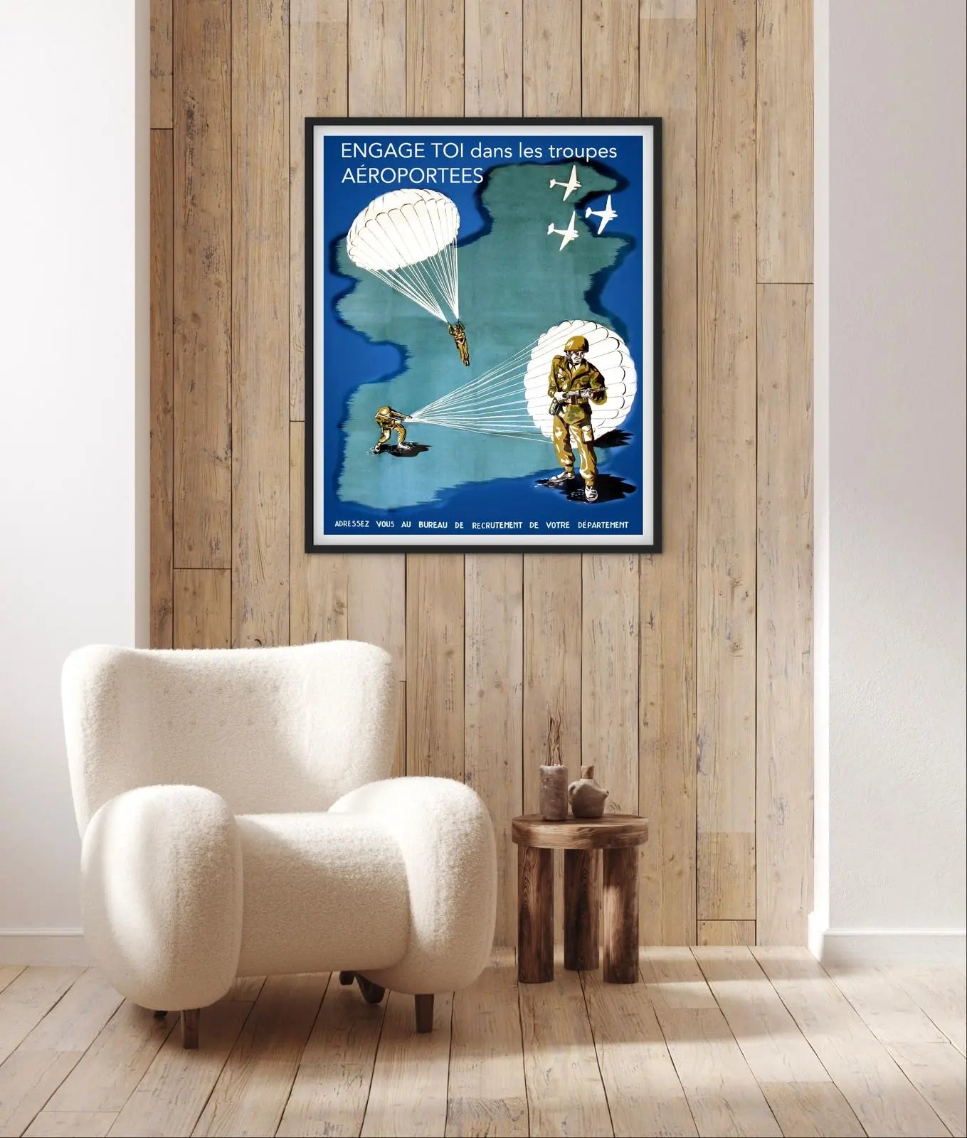 Affiche Troupes aéroportées parachutistes affichevintagefrance