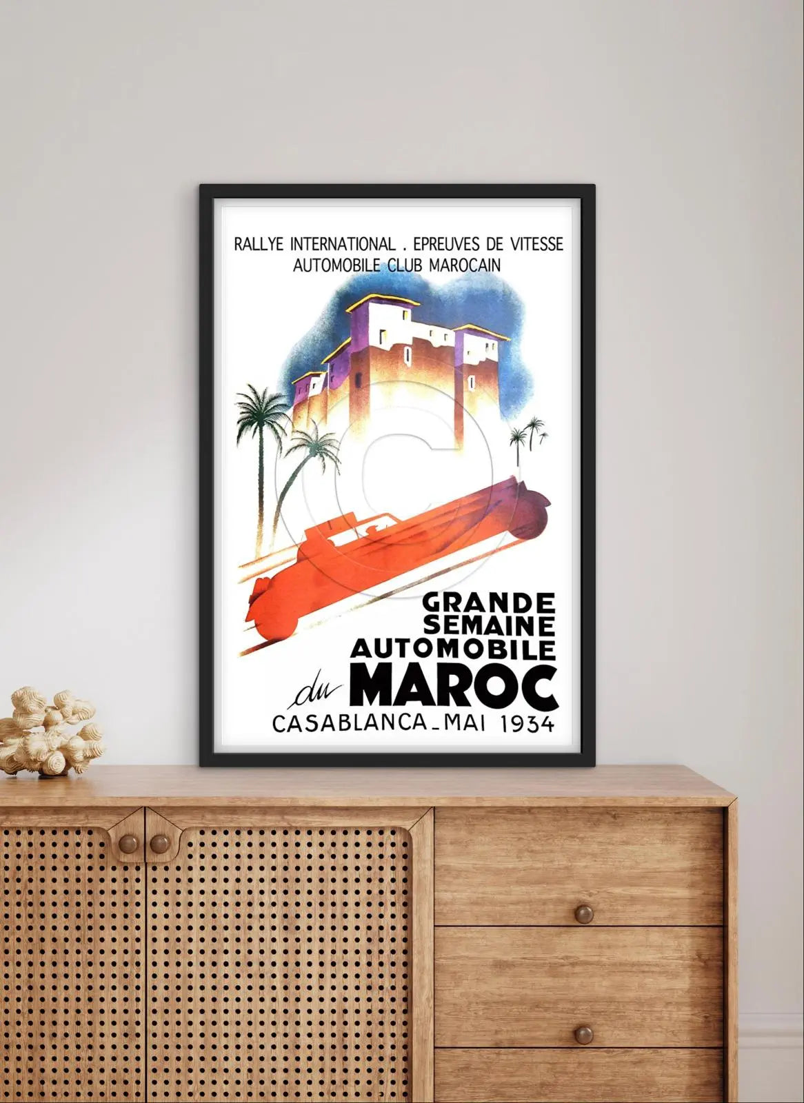 Affiche grande semaine automobile du Maroc Casablanca 1934 affichevintagefrance