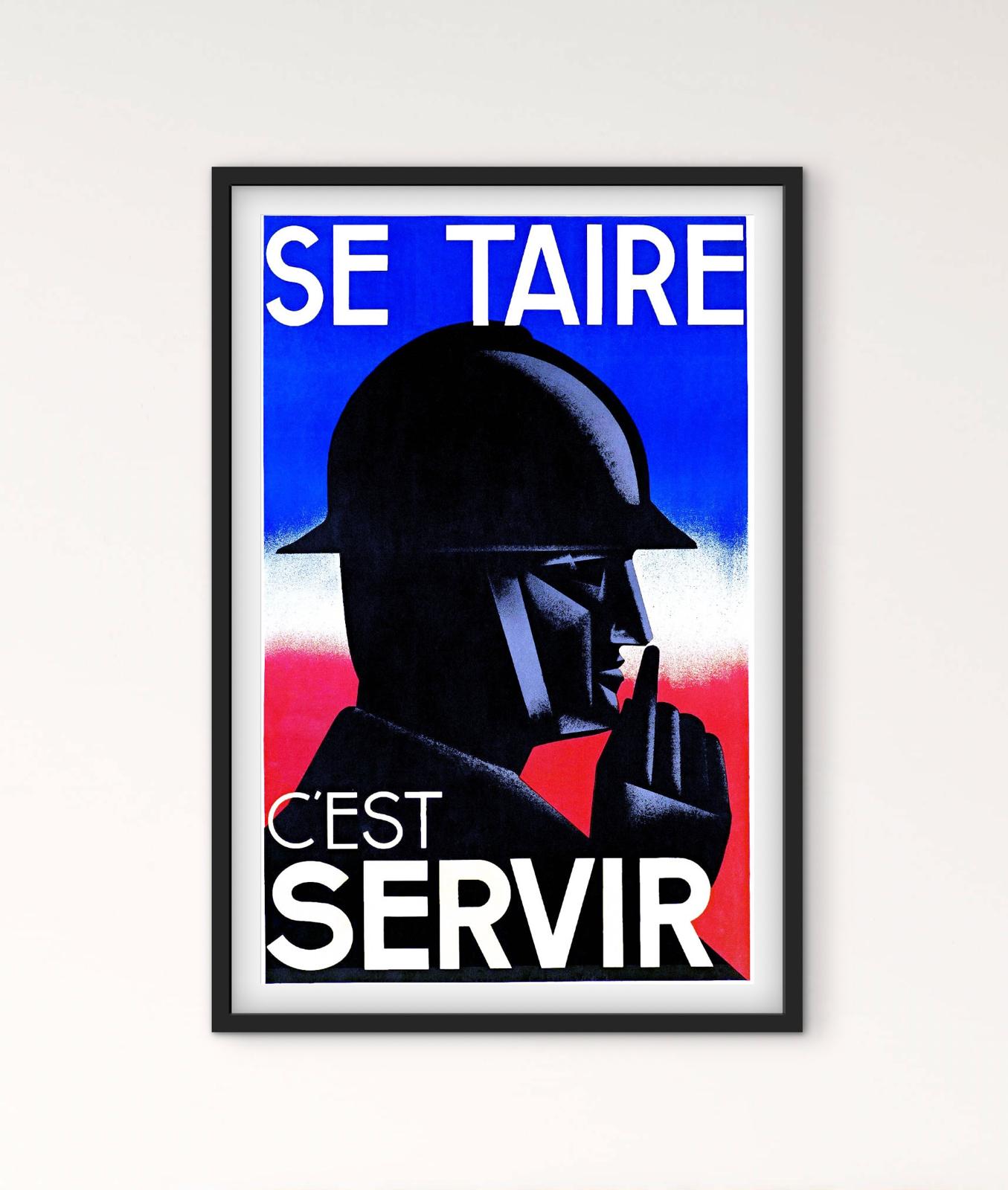 Affiche militaire armée se taire c'est servir affichevintagefrance