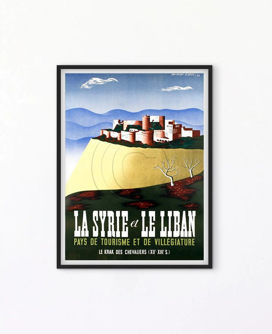 Affiche Liban et Syrie tourisme voyage kraks des chevaliers affichevintagefrance