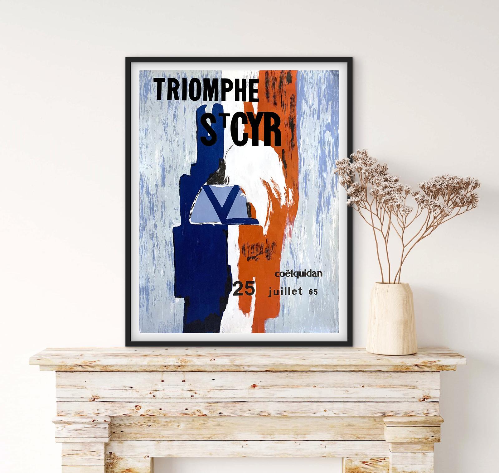 Affiche militaire saint cyr coëtquidan 1965 triomphe affichevintagefrance