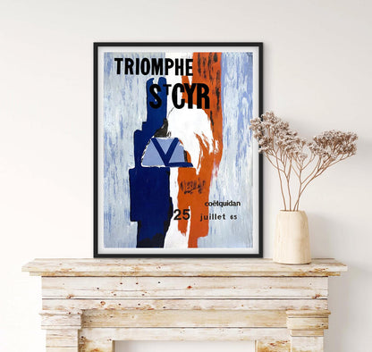 Affiche militaire saint cyr coëtquidan 1965 triomphe affichevintagefrance