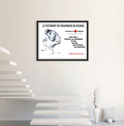 Affiche prisonnier de guerre croix rouge