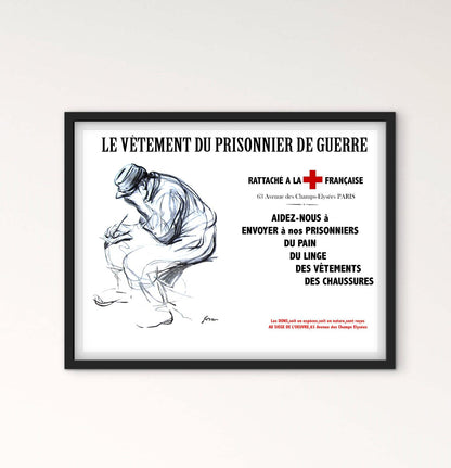 Affiche prisonnier de guerre croix rouge