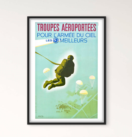 Affiche Troupes aéroportées parachutistes