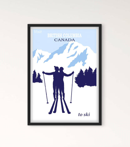 Affiche Ski Canada Colombie Britannique affichevintagefrance