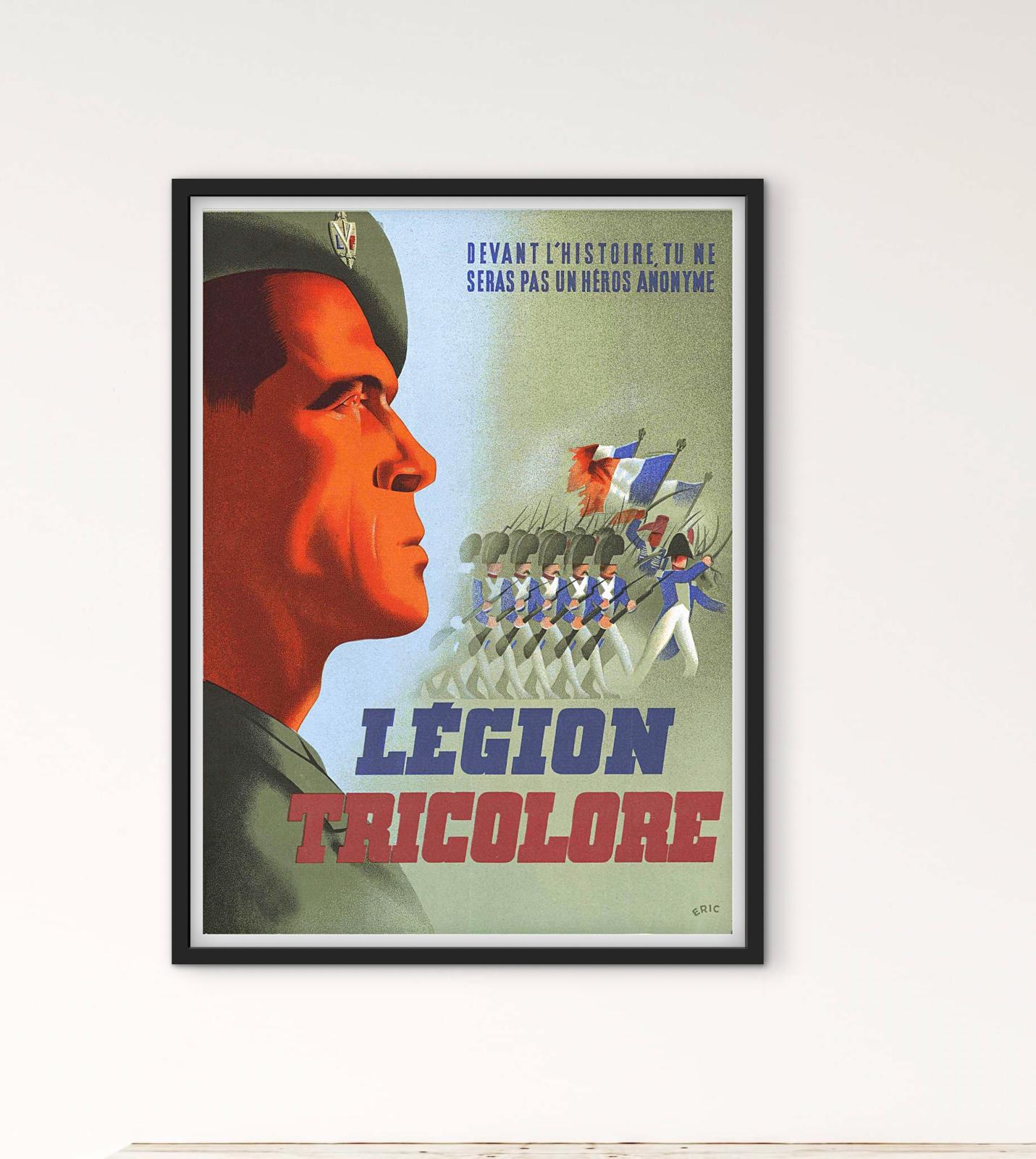 Affiche militaire Légion étrangère tricolore affichevintagefrance