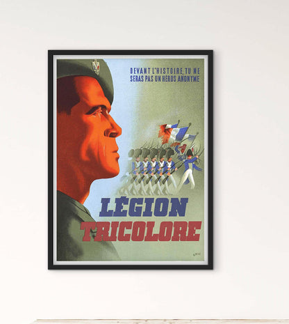 Affiche militaire Légion étrangère tricolore affichevintagefrance
