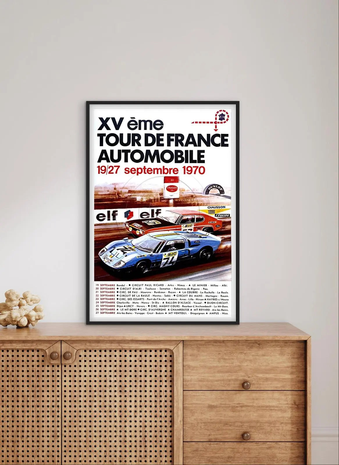 Affiche 15e tour de France automobile 1970 Grand Prix affichevintagefrance