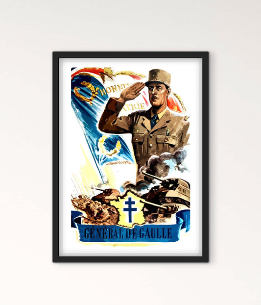 Affiche Général Charles de Gaulle affichevintagefrance