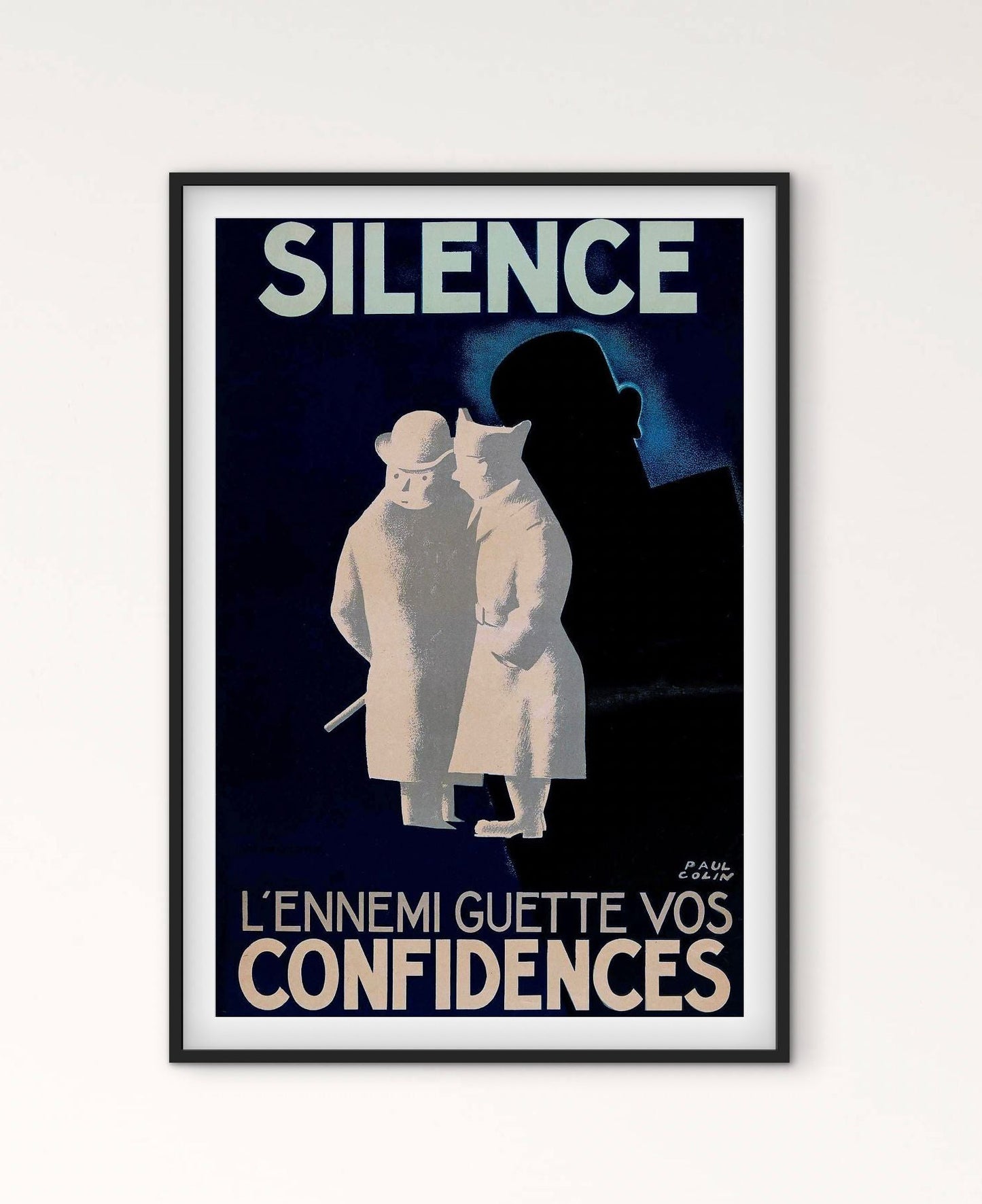 Affiche SILENCE L'ennemi guette vos confidences affichevintagefrance