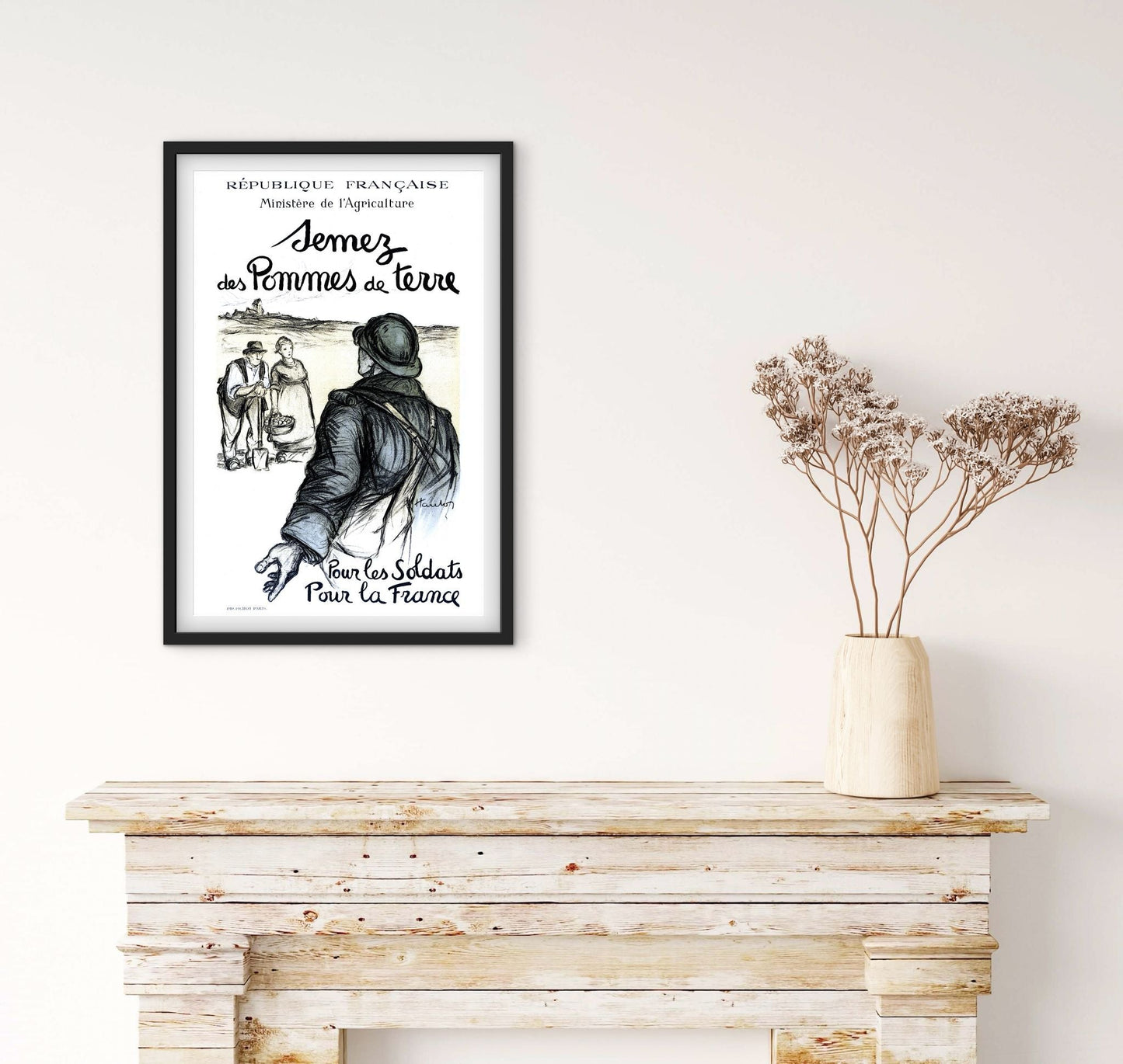 Affiche ministère de l'agriculture semez des pommes de terre pour les soldats pour la France affichevintagefrance
