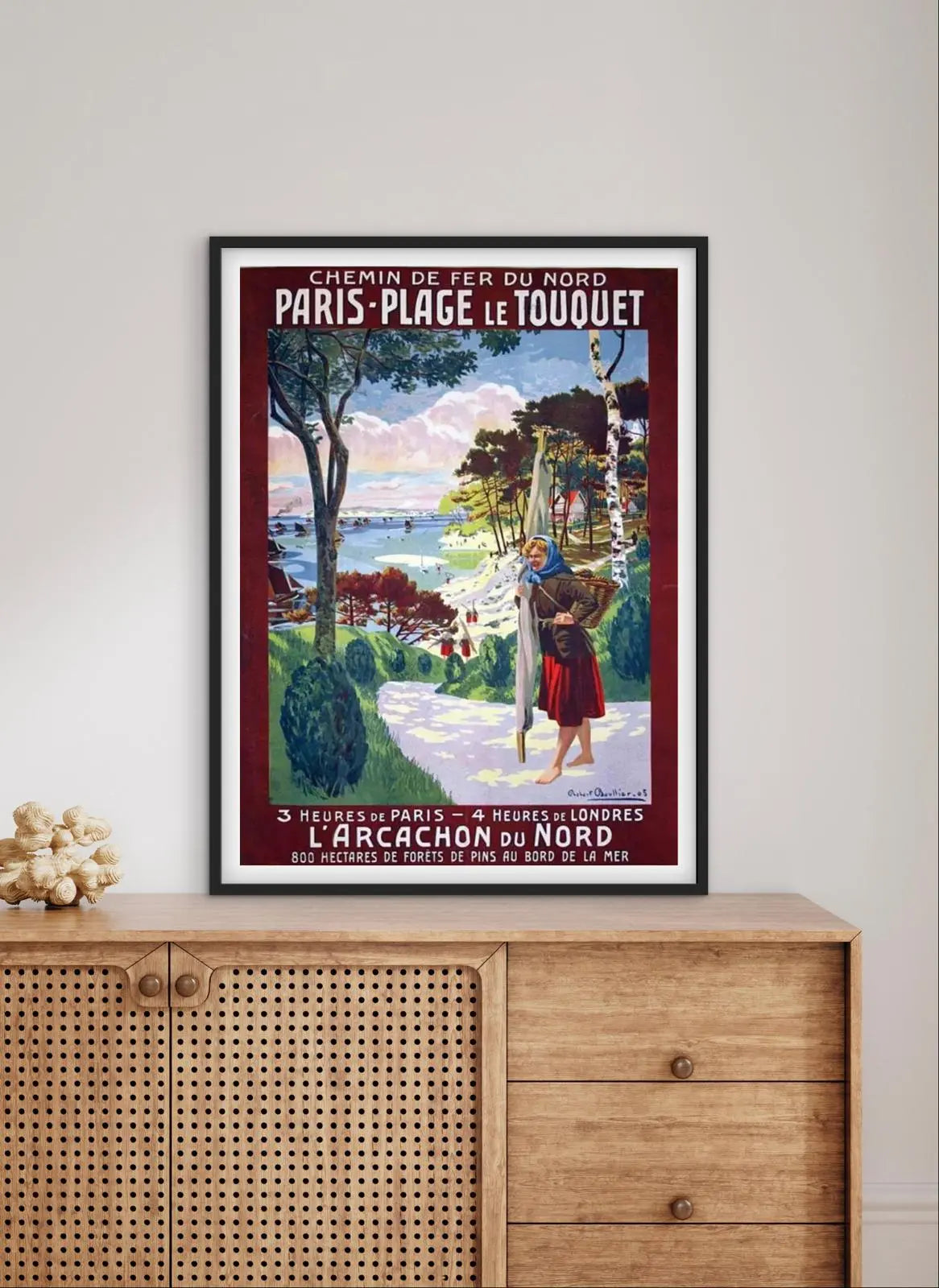 Affiche Paris plage Le Touquet Arcachon du Nord vintage affichevintagefrance
