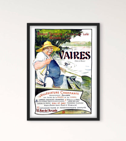 Affiche Vaires Seine et Marne pêche affichevintagefrance