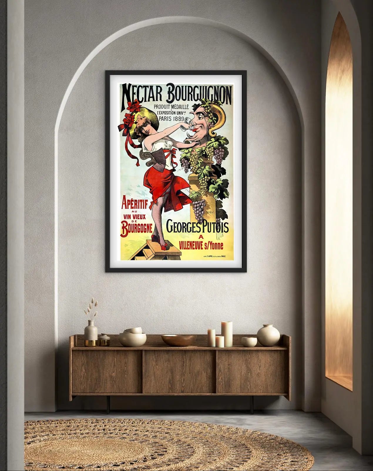 Affiche Vin de Bourgogne Georges Putois affichevintagefrance