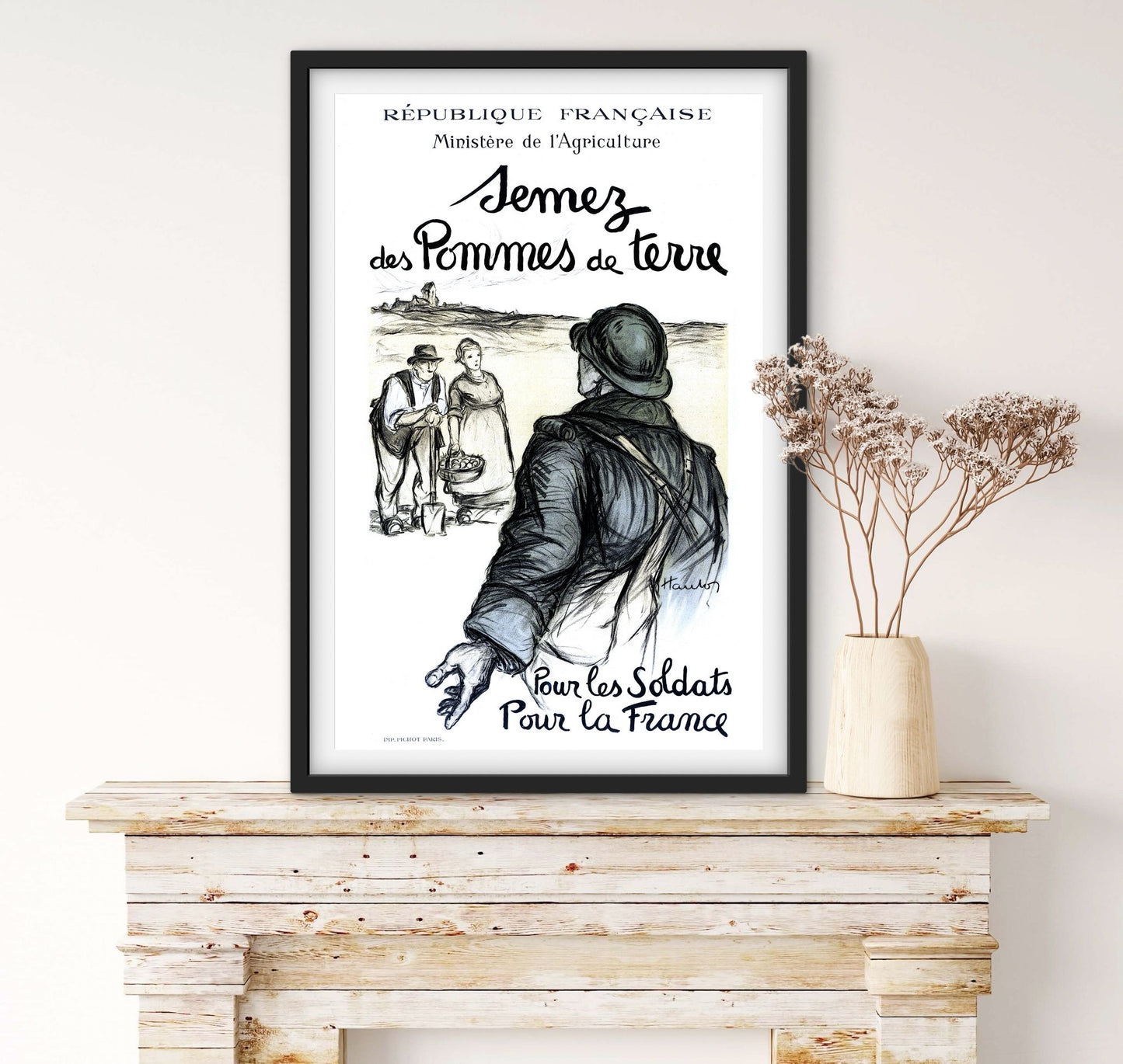 Affiche ministère de l'agriculture semez des pommes de terre pour les soldats pour la France affichevintagefrance