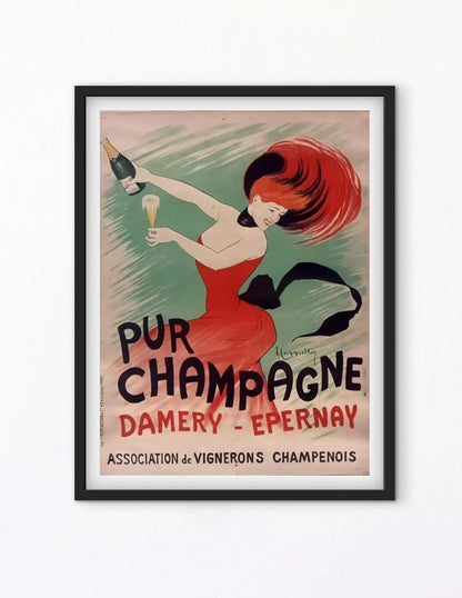 Affiche pur Champagne Pub Damery Epernay Reims vintage publicité marne affichevintagefrance