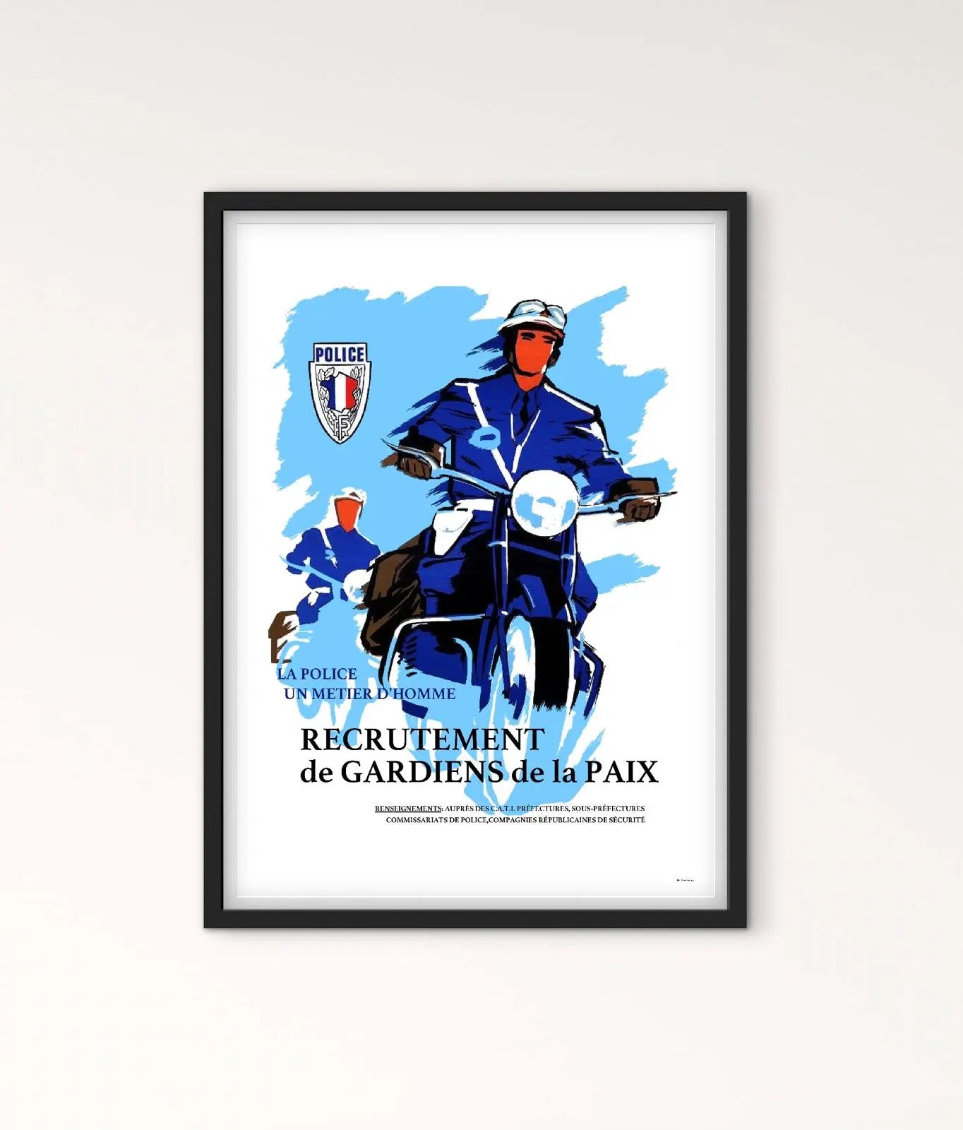 Affiche Police recrutement gardien de la paix affichevintagefrance