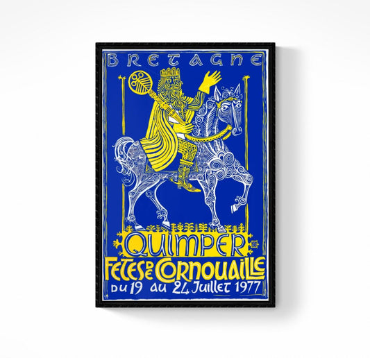 Affiche fêtes de Cornouaille 1977 Quimper Bretagne