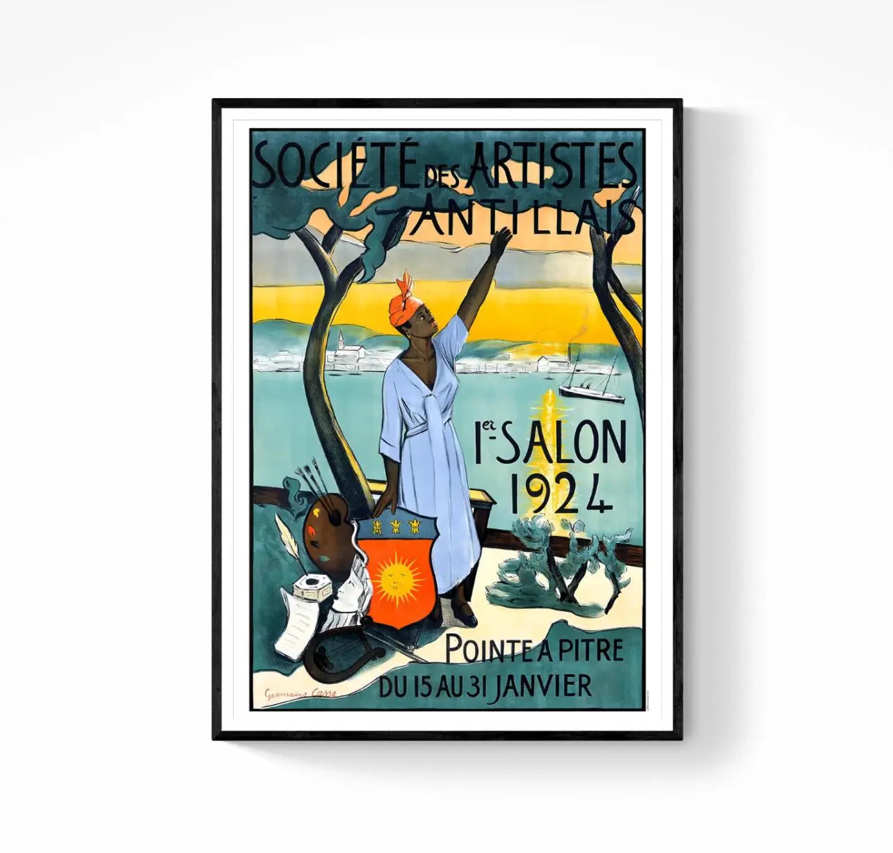 Affiche Guadeloupe salon 1924 Antilles Pointe à Pitre affichevintagefrance
