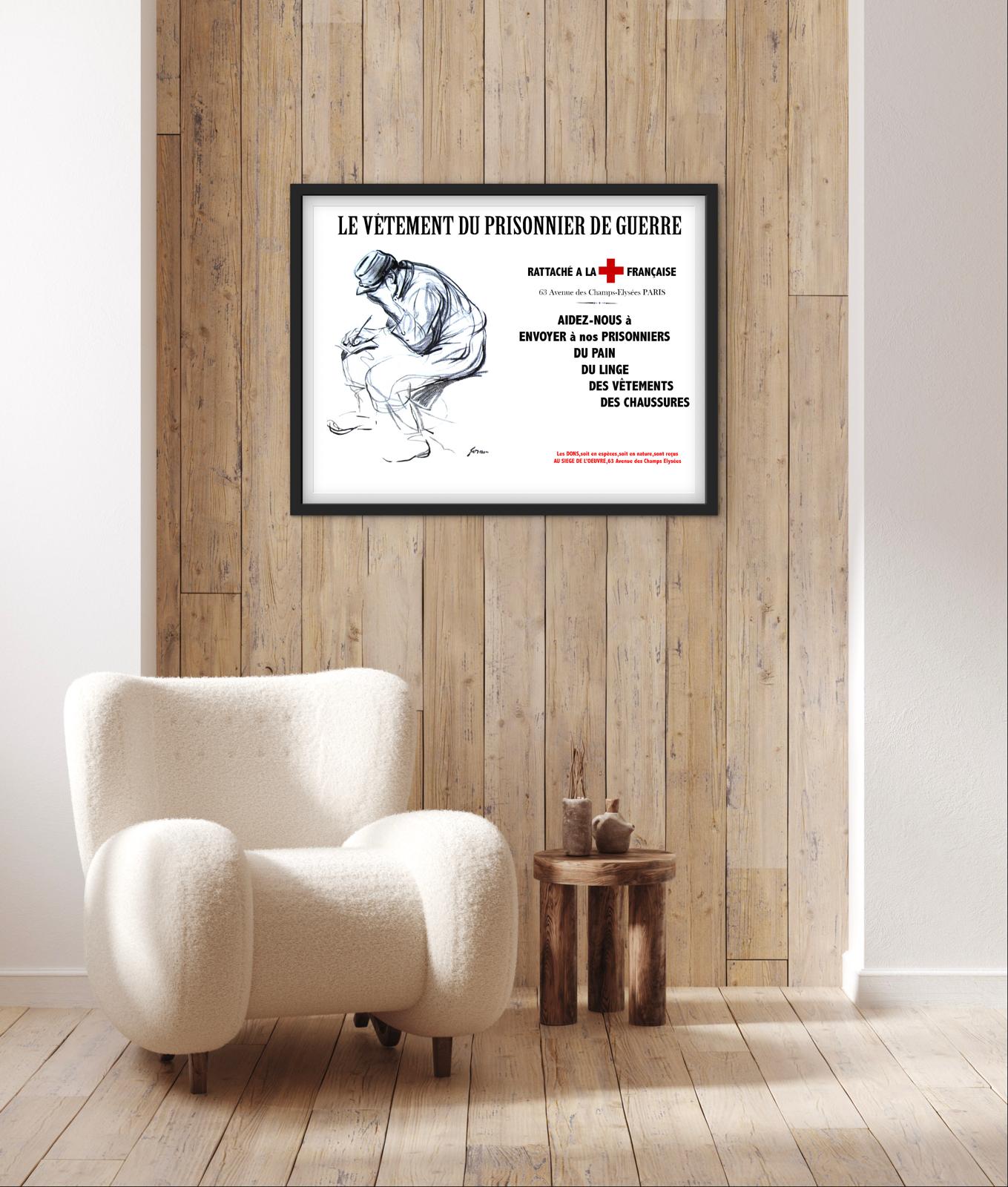 Affiche prisonnier de guerre croix rouge