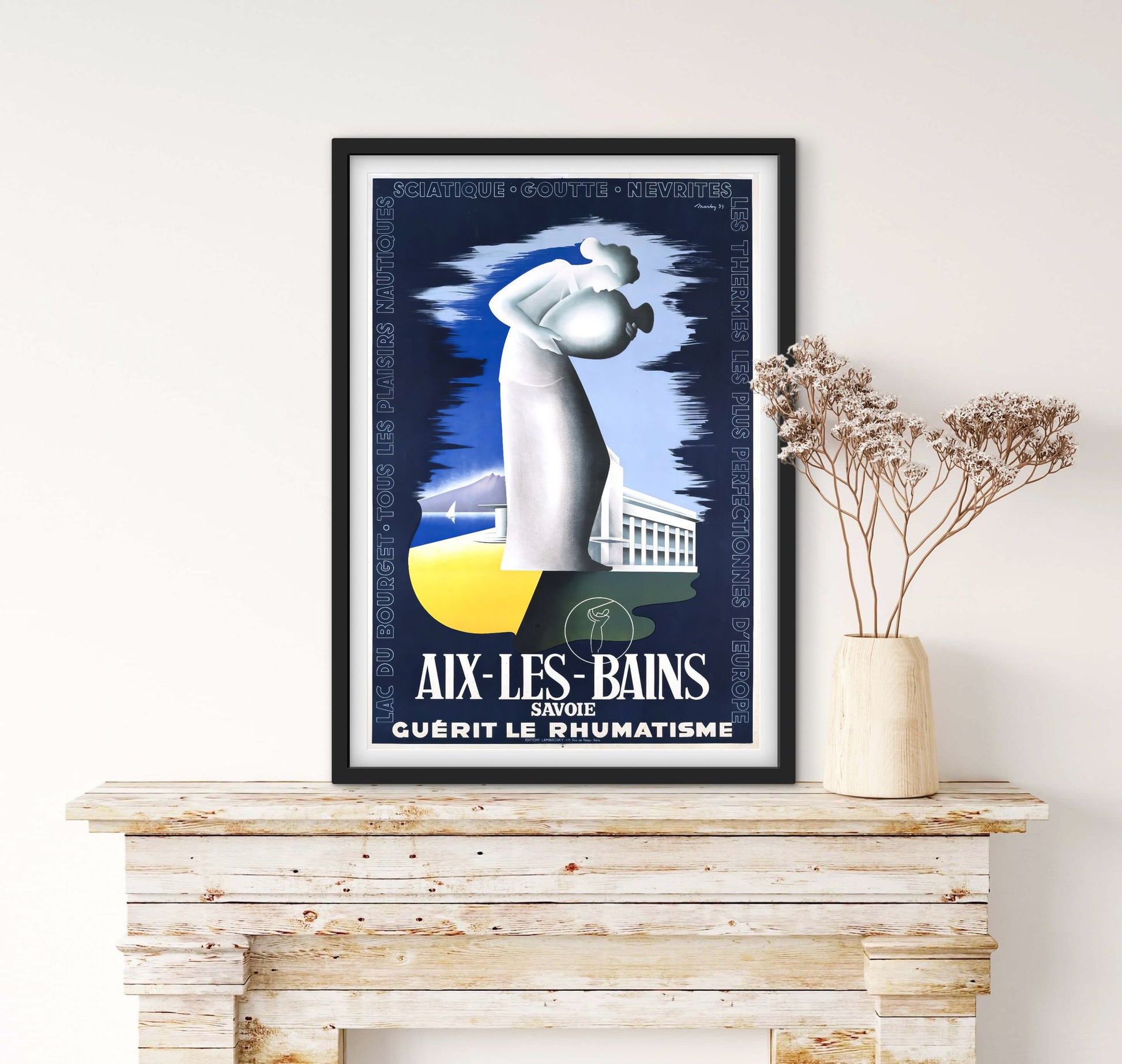 Affiche Aix les bains Savoie guérit le rhumatisme affichevintagefrance