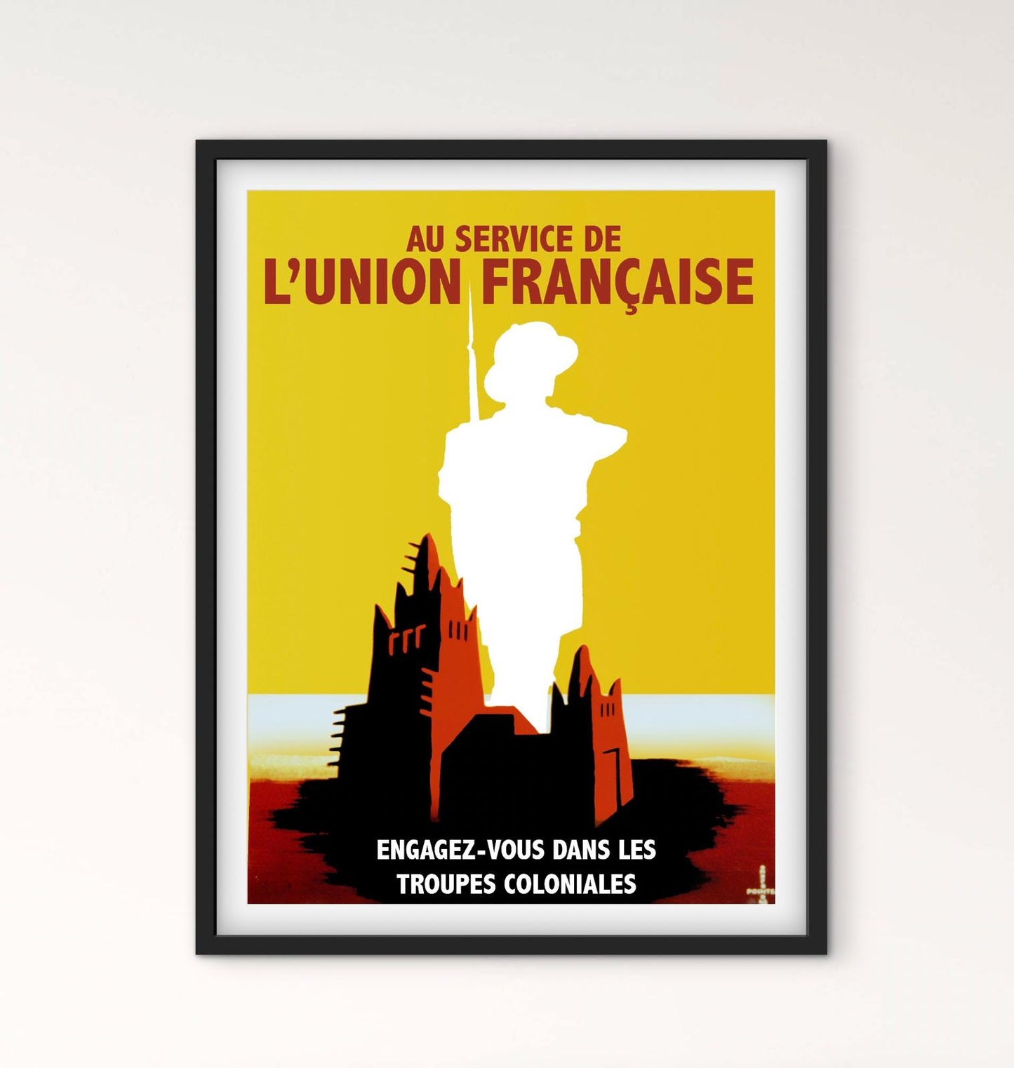 Affiche recrutement troupes Coloniales union française